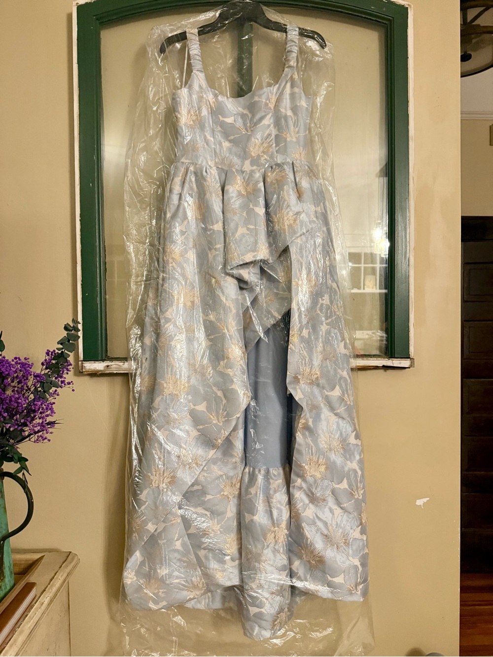 ELLIATT Light Blue Floral High-Low Evening Dress